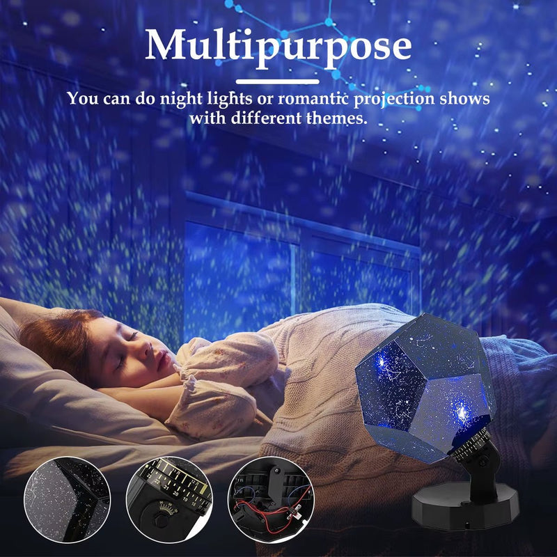 Star Projector Galaxy Lamp Starry Sky Night Light 360 Degree Rotating Cosmos Celestial Night Lamp for Bedroom Decor Kid'S Gift